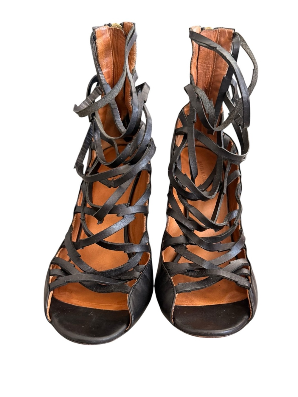 Isabel Marant Black Strappy Lace-Up Gladiator Sandals